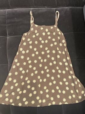 Girls' Black Daisy Print Sundress
